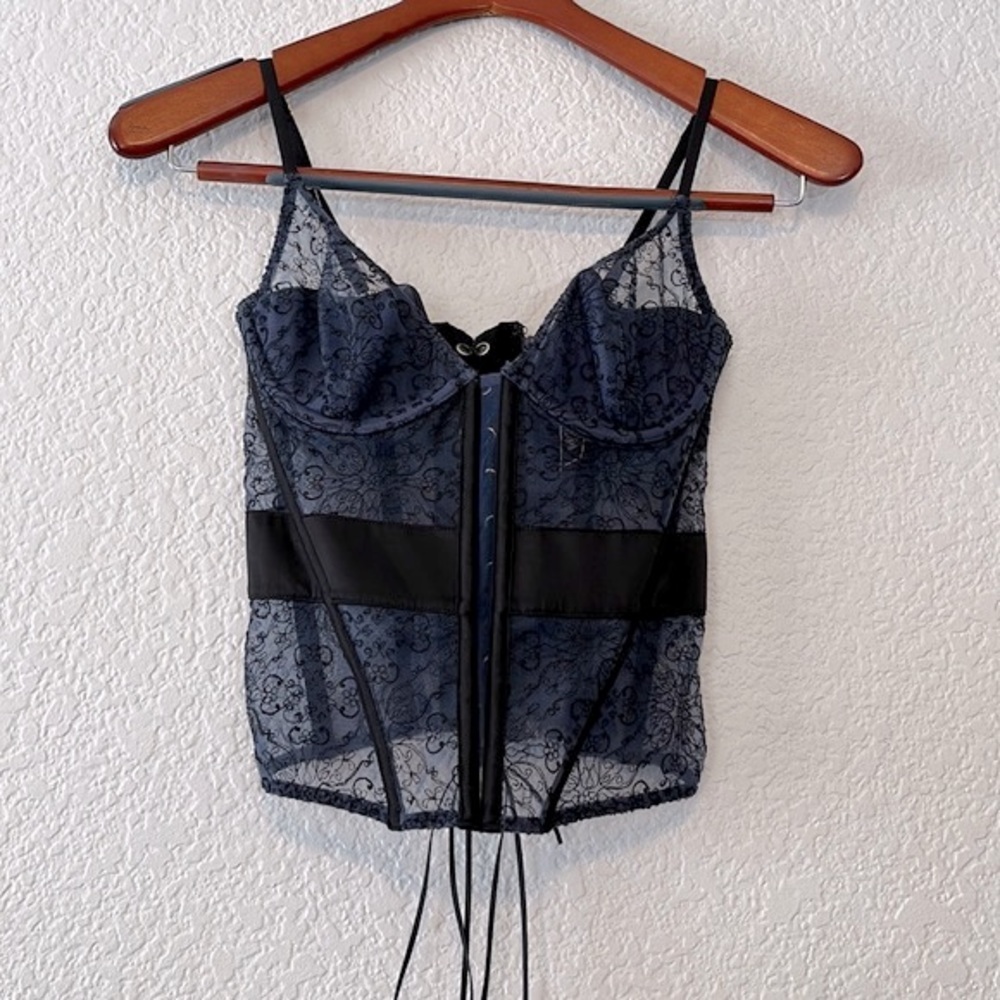 Victoria’s Secret Floral Lace Tie Corset Y2K
